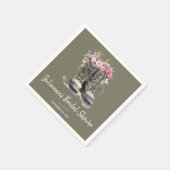 Serviette En Papier Mariage Thème Bottes Militaires (Coin)