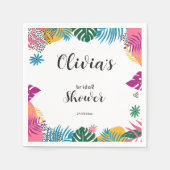 Serviette En Papier Mariage Thème Feuilles Multicolores (Devant)