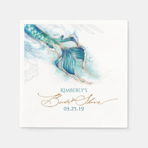 Serviette En Papier Mariage Thème Sirène Sous La Mer
