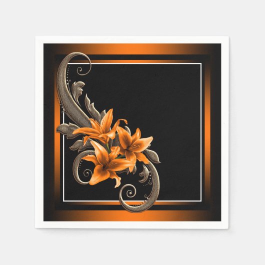 Serviette En Papier Mariage Tiger Lily (Devant)