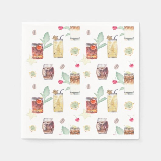 Serviette En Papier Mariage Tiki Bar Cocktail Napkins (Devant)