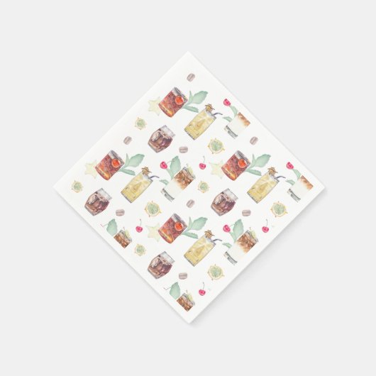 Serviette En Papier Mariage Tiki Bar Cocktail Napkins (Coin)