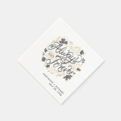 Serviette En Papier Mariage Toujours pour toujours Gris Mariage servie (Coin)