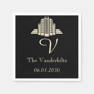 Serviette En Papier Mariage tour Art déco Ray