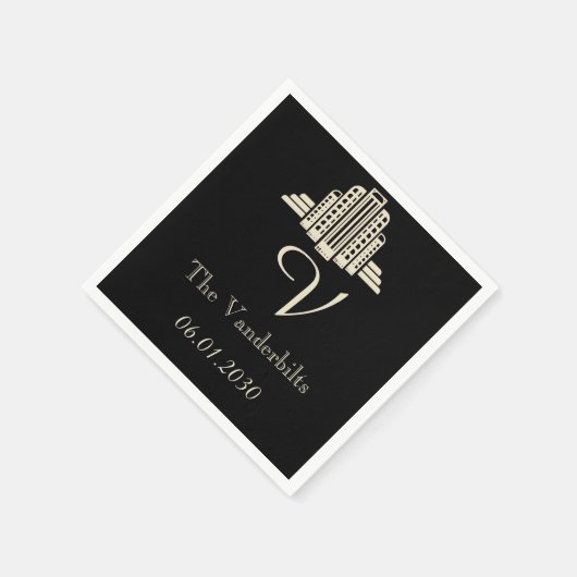 Serviette En Papier Mariage tour Art déco Ray (Coin)