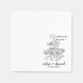 Serviette En Papier Mariage tour Champagne (Devant)