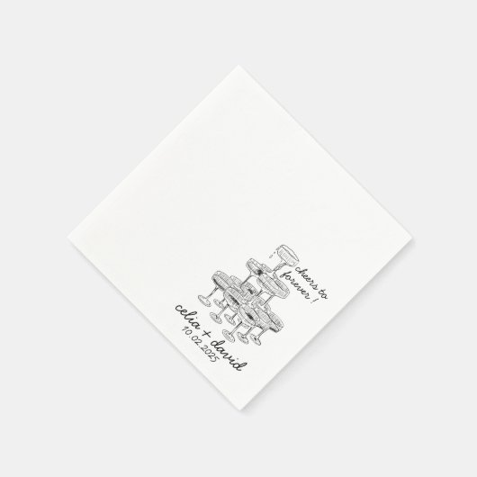 Serviette En Papier Mariage tour Champagne (Coin)