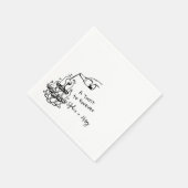 Serviette En Papier Mariage tour en verre de Champagne tiré à la main (Coin)