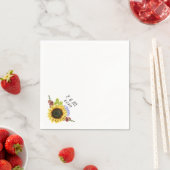 Serviette En Papier Mariage tournesol (En situation)