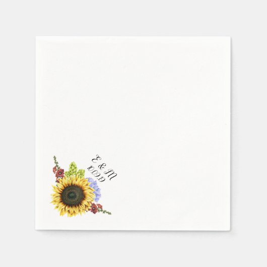 Serviette En Papier Mariage tournesol (Devant)