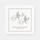 Serviette En Papier Mariage tout simplement élégant, M. et Mme. (Devant)