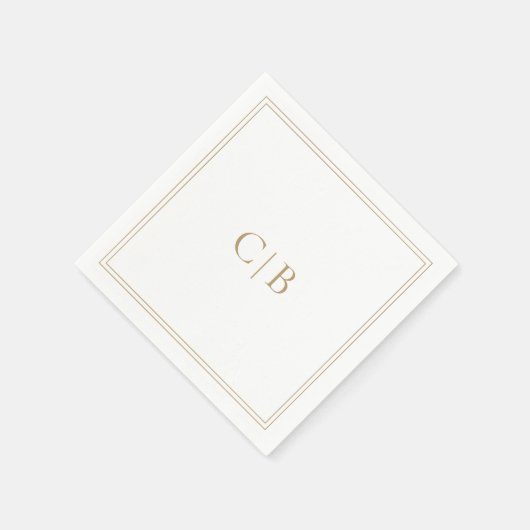 Serviette En Papier Mariage traditionnel or élégant (Coin)