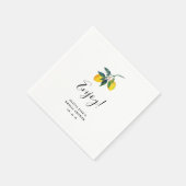 Serviette En Papier Mariage Tropical Citron (Coin)