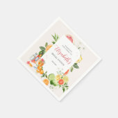 Serviette En Papier Mariage Tropical Citronné (Coin)