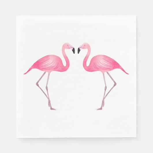 Serviette En Papier Mariage Tropical de Flamant Rose Fête de Fiançaill (Devant)