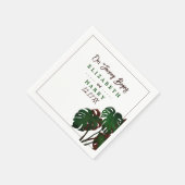 Serviette En Papier Mariage tropical de la plage de Monstera (Coin)