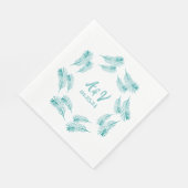 Serviette En Papier Mariage Tropical Feuille Palm Tree (Coin)