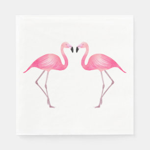 Serviette En Papier Mariage Tropical Flamant Rose Shower de Mariée Lua