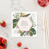 Serviette En Papier Mariage Tropical Floral (En situation)