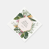 Serviette En Papier Mariage Tropical Floral (Coin)
