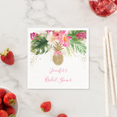 Serviette En Papier Mariage Tropical Floral de l'ananas (En situation)