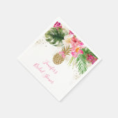 Serviette En Papier Mariage Tropical Floral de l'Ananas Douche (Coin)