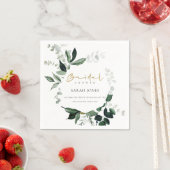 Serviette En Papier Mariage tropical moderne avec feuillage vert (En situation)