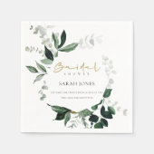 Serviette En Papier Mariage tropical moderne avec feuillage vert (Devant)