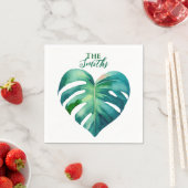 Serviette En Papier Mariage Tropical Palm Heart (En situation)