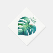 Serviette En Papier Mariage Tropical Palm Heart (Coin)