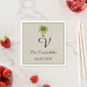 Serviette En Papier Mariage Tropical Palm Tree (En situation)