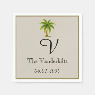 Serviette En Papier Mariage Tropical Palm Tree