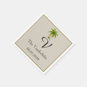 Serviette En Papier Mariage Tropical Palm Tree (Coin)
