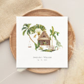 Serviette En Papier Mariage Tropical Palm Tree