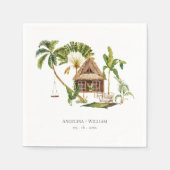 Serviette En Papier Mariage Tropical Palm Tree (Devant)