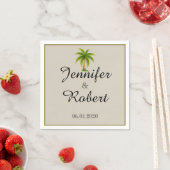 Serviette En Papier Mariage Tropical Palm Tree (En situation)