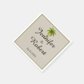 Serviette En Papier Mariage Tropical Palm Tree (Coin)