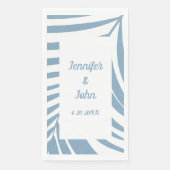 Serviette En Papier Mariage Tropical Palmier Bleu Poussiéreux Réceptio (Devant)
