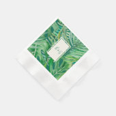 Serviette En Papier mariage tropical verdure émeraude (Coin)