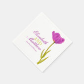 Serviette En Papier Mariage tulipe simple violet art nommé papier serv (Coin)