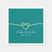 Serviette En Papier Mariage turquoise (Devant)