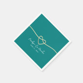 Serviette En Papier Mariage turquoise (Coin)