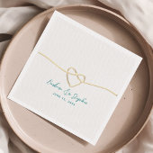 Serviette En Papier Mariage turquoise et Gold