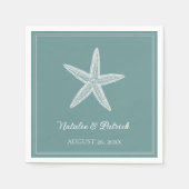 Serviette En Papier Mariage turquoise Starfish (Devant)