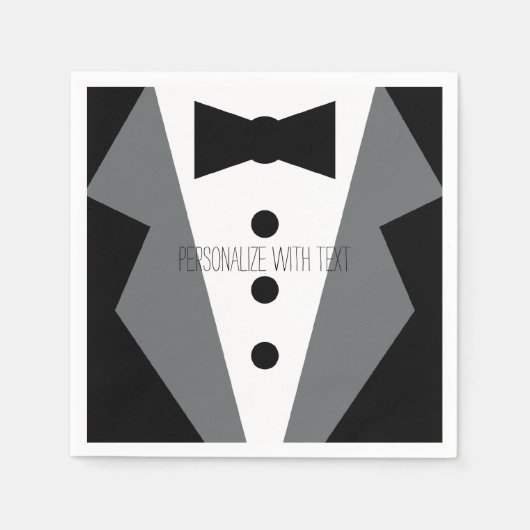 Serviette En Papier Mariage Tuxedo (Devant)
