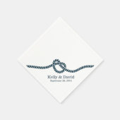 Serviette En Papier Mariage Tying Bleu Marine Knot (Coin)