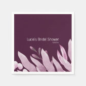 Serviette En Papier Mariage Unique de Grandes Feuilles de Bourgogne (Devant)