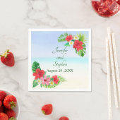Serviette En Papier Mariage végétal tropical (En situation)
