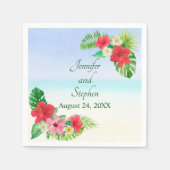 Serviette En Papier Mariage végétal tropical (Devant)