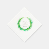 Serviette En Papier Mariage verdure couronne aquarelle serviettes d'ar (Coin)